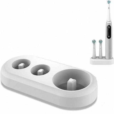 Electric Toothbrush Head Holder – Toothbrush Stand for Oral B Electric Toothbrush Heads – Bathroom Storage Organiser – White Tooth Brush Holder Set