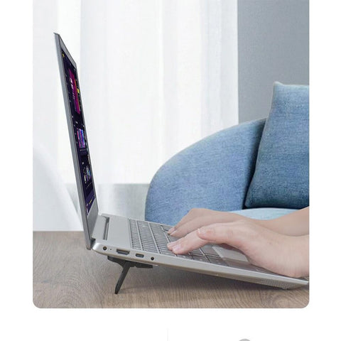 Portable Keyboard Riser,2 Pcs Self-Adhesive Mini Laptop Stand Foldable Laptop Feet with Anti-slip Silicone Tilted Keyboard Holder for Smartphone iPad