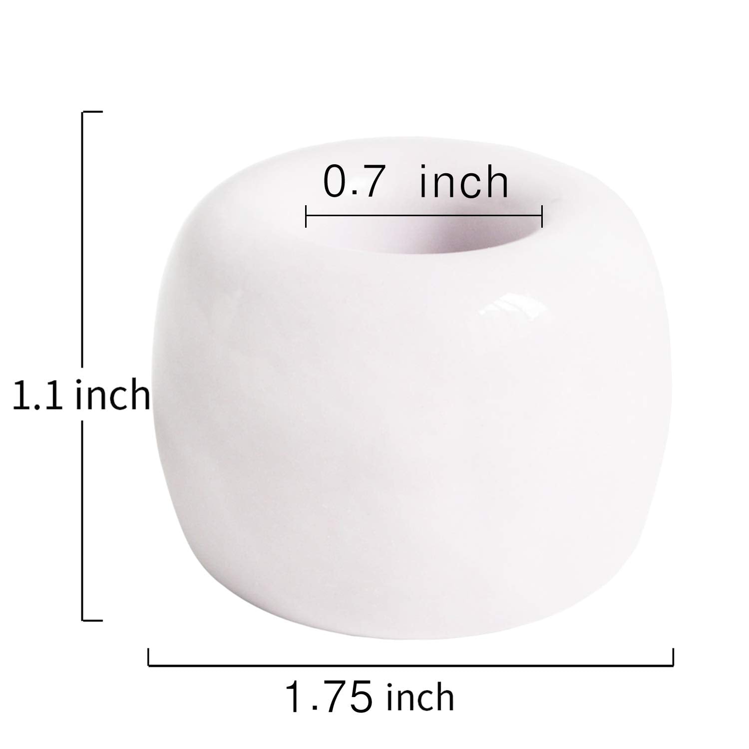 2 Pcs Ceramic Toothbrush Holder Stand, Mini Handmade Couple Toothbrush Storage, Can be used as a pen holder (White)