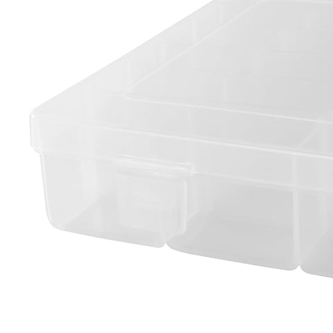 MANCHAP 6 PCS 36 Grids Adjustable Plastic Jewellery Storage Box, Clear Bead Storage Box for Earrings, Small Accessories