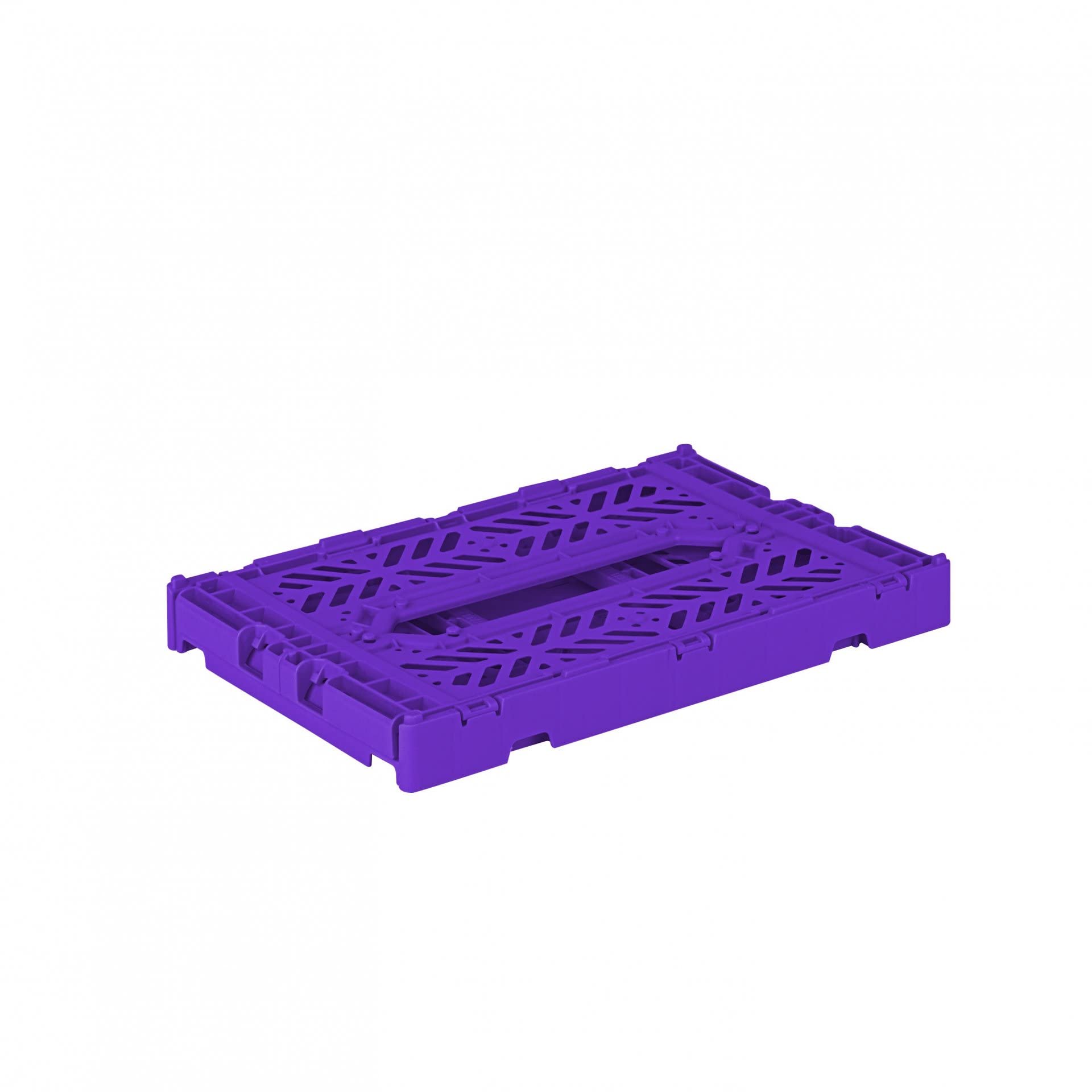 AYKASA Folding Crate, Sturdy Folding Box, Plastic, Stackable, Purple, Mini (27 x 17 x 11 cm)