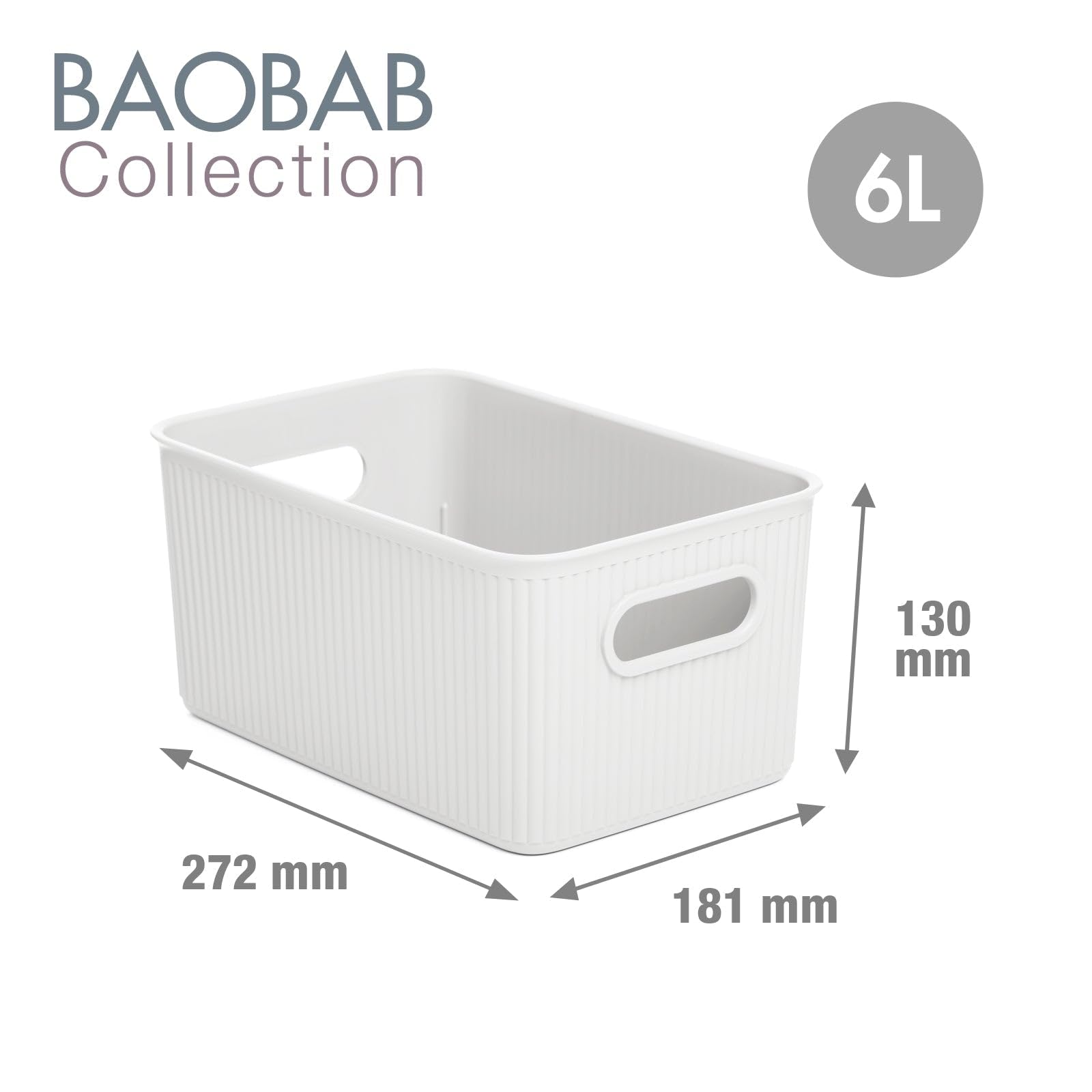 TATAY Storage Basket Baobab 29.4x38.5x16 cm Set of 4 Organiser Boxes