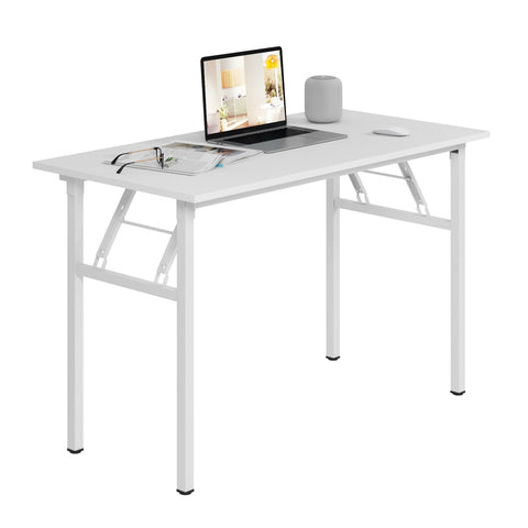 sogesfurniture Folding Table Office Study Writing Desk Computer PC Laptop Table Workstation Dining Gaming Table, No Install Needed, 100x60x75cm