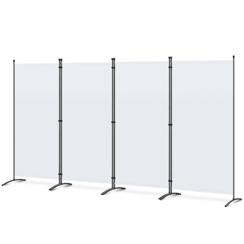 Angel Living 4 Panels Folding Room Divider | Privacy Screen with Polyester Fabric & Sturdy Iron Frame | Freestanding Partition for Office, Bedroom