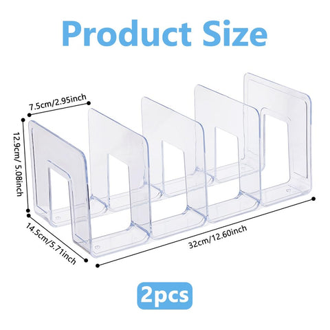 DICOSMETIC 2Pcs 4 Girds Clear Small Shoe Rack Plastic Shoes Holder 12.6x5.7x5.08 Inch Shoes Display Organizer Stackable Shoe Storage Shelf for Home