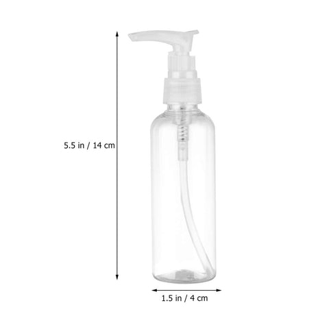 PRETYZOOM 4 pack Travel Pump Bottles 100ml Refillable Plastic Shampoo Dispenser Bottles with Pump for Lotion Liquid Soap Face Wash Essential Oil