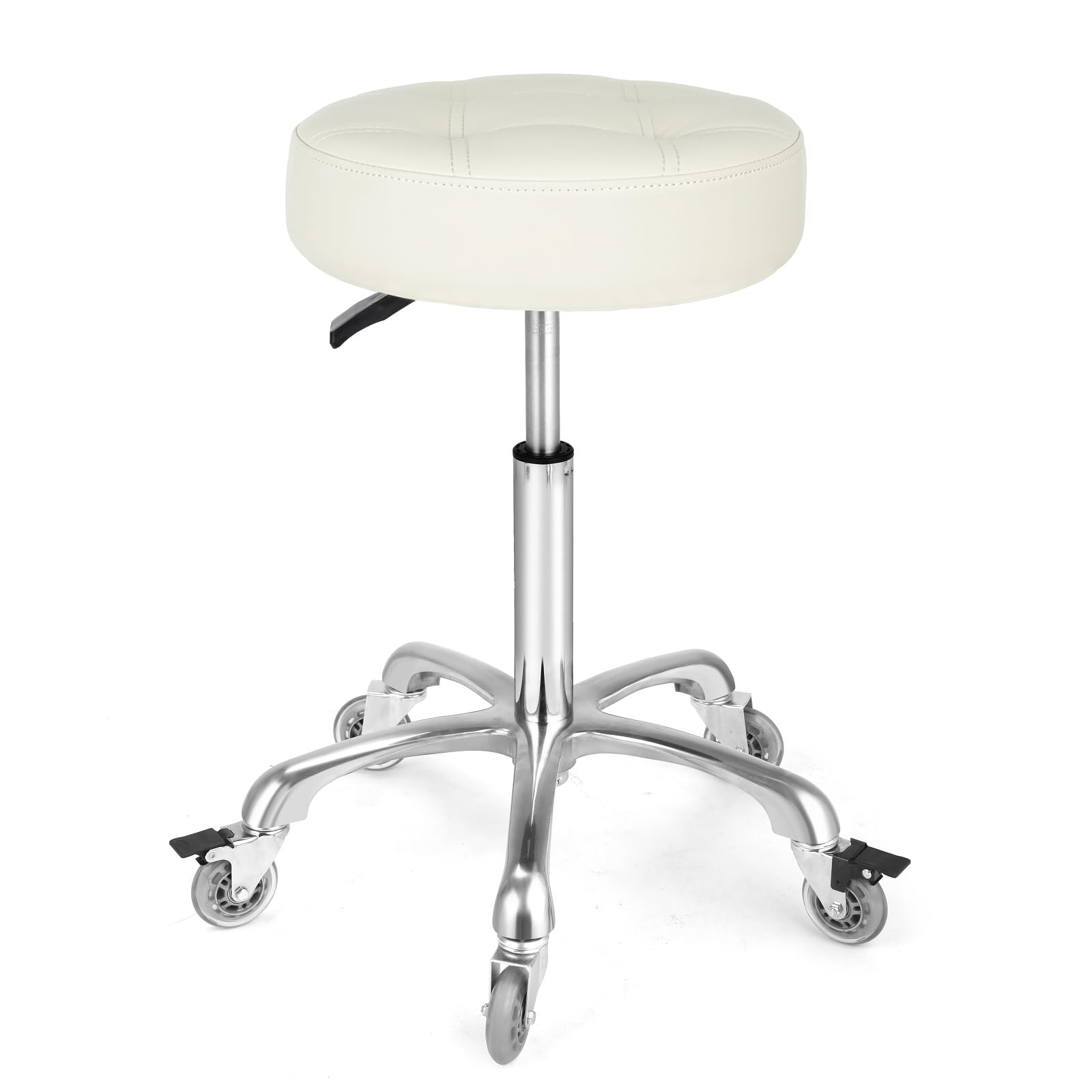 McDooFly Adjustable Heavy Duty Stool - Rolling Stools with Locking Caster Wheels - Swivel Stools Backless Chair for Home Kitchen Office Shop Tattoo