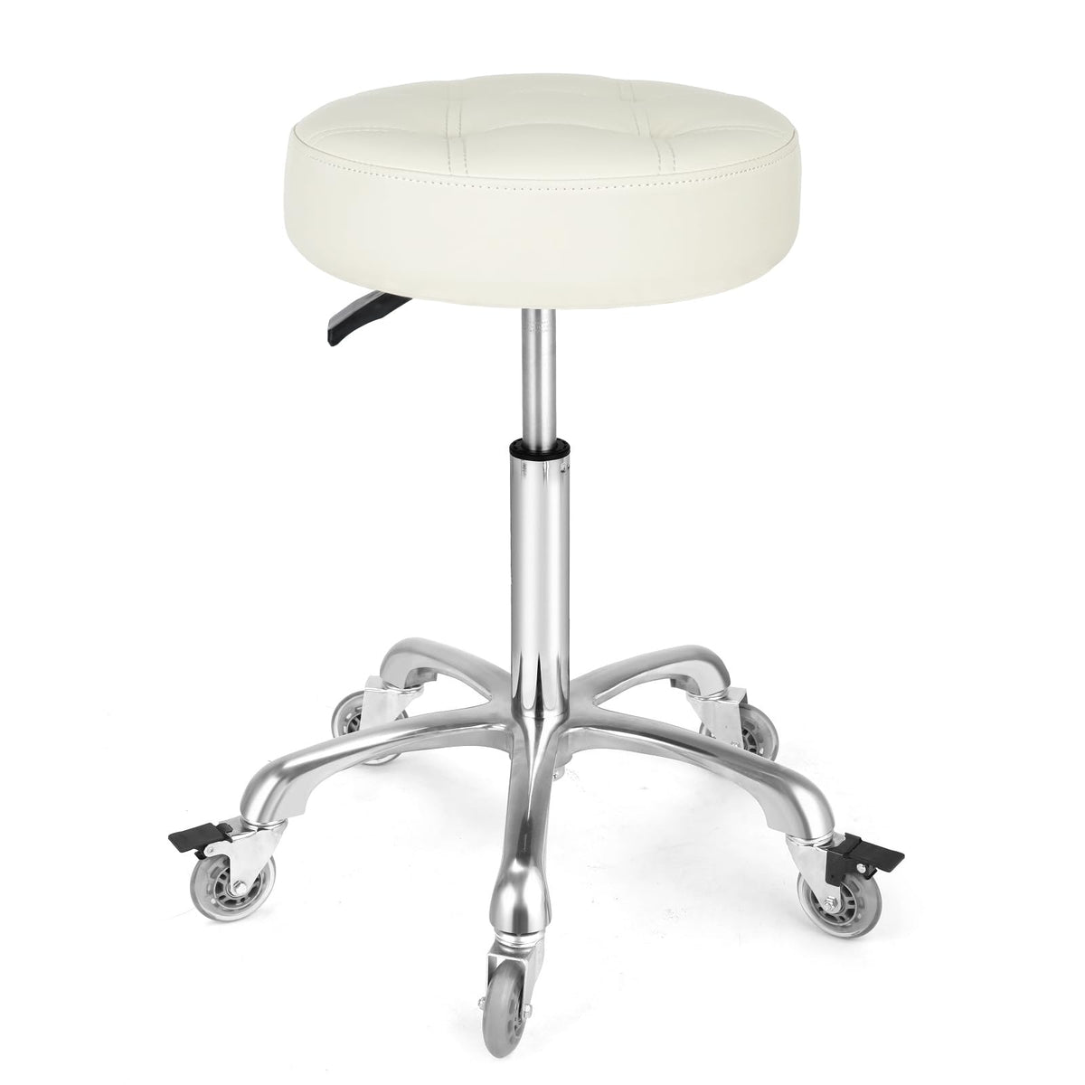 McDooFly Adjustable Heavy Duty Stool - Rolling Stools with Locking Caster Wheels - Swivel Stools Backless Chair for Home Kitchen Office Shop Tattoo