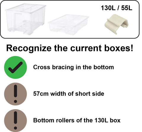 Sealing Clips for IKEA Samla Box Boxes Rounded Compatible with Ikea Samla Clips ... (Pack of 12, 55L/130L)