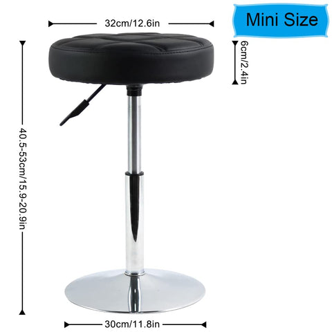 FURWOO Round Cushion Salon Stool Massage Chair Adjustable Swivel Spa Stool for Beauty Nail Home Bar Work Low Bar Chair for Barber Shop Small(Black)