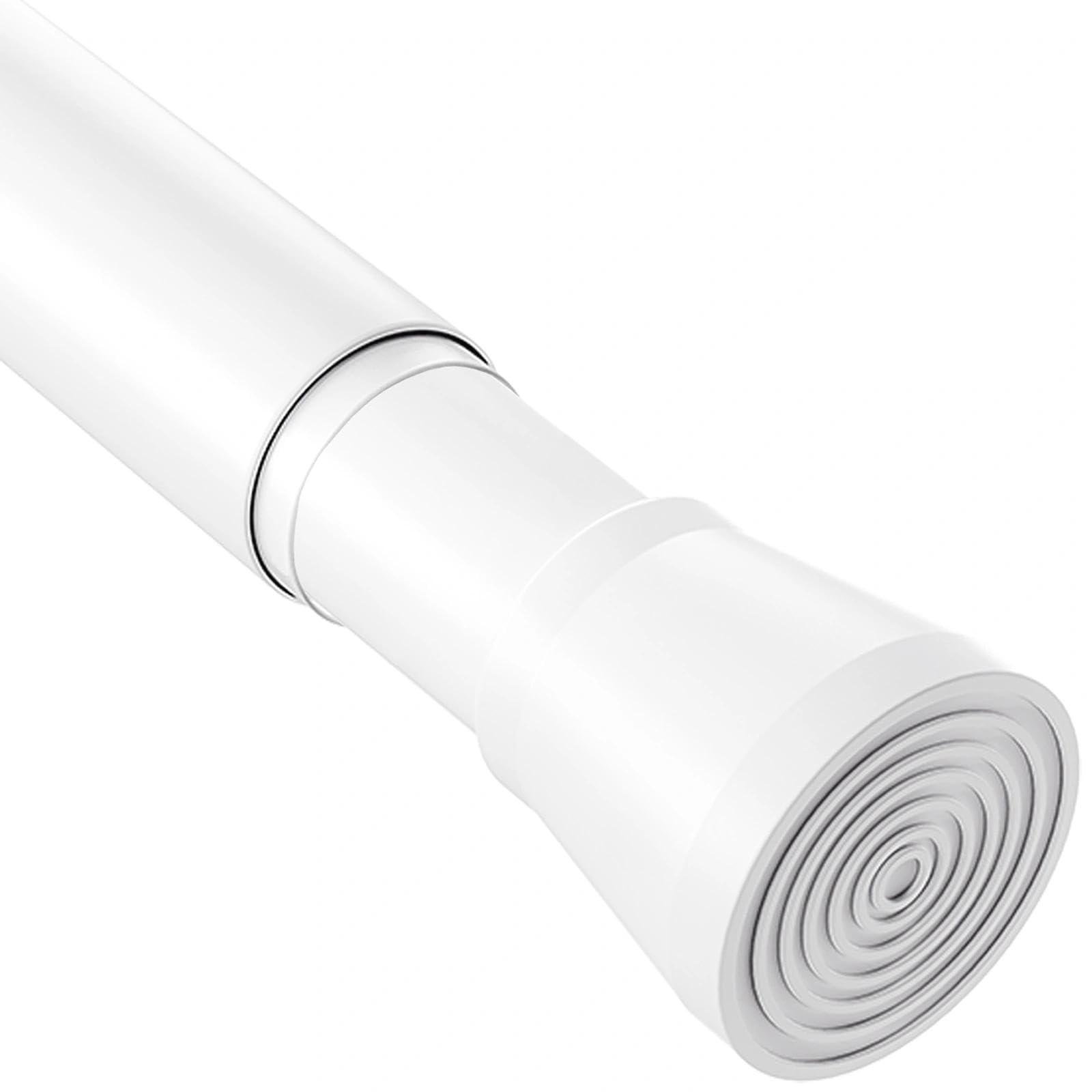 Tension Rod Shower Curtain Pole No Drilling Spring Loaded Tension Rods Adjustable Curtain Pole Extendable Wardrobe Pole For Clothes White 83-190Cm