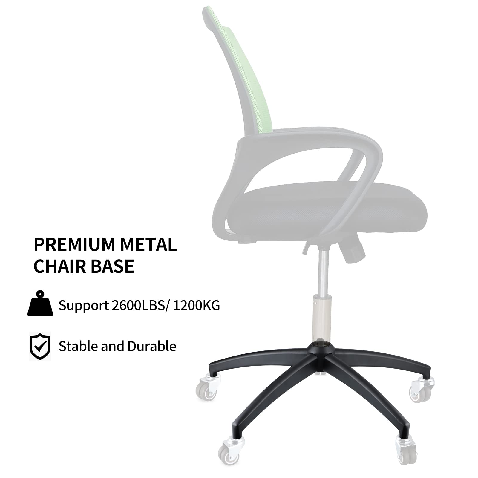 Skelang Office Chair Base 70 cm, Desk Chair Base Part with Reinforced Metal Leg, Gaming Chair Bottom Replacement
