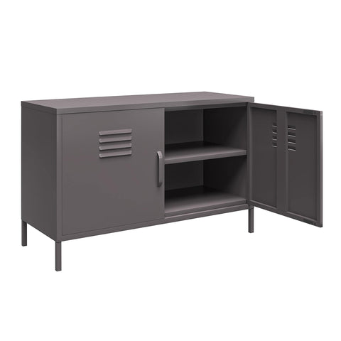 DHP Furniture Bradford 2 Door Metal Accent Cabinet Grey
