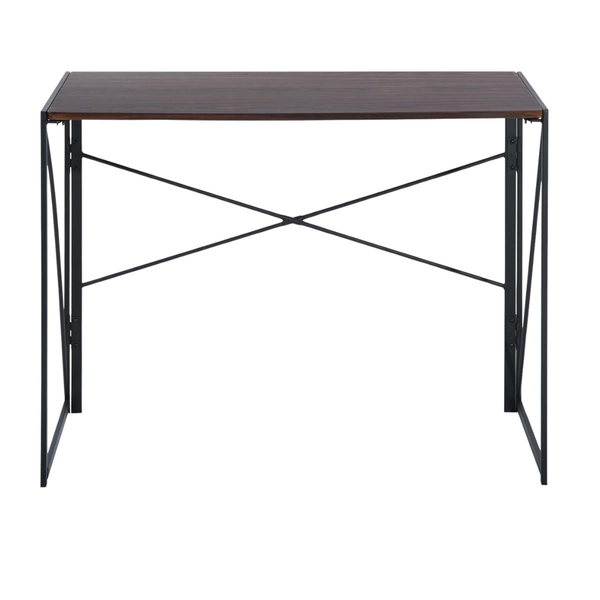 FurnitureR Computer Workstations, Small Space Foldable Desk, MDF & Metal Frame, Portable Laptop Desk for Home Office, Writing Table for Living Room