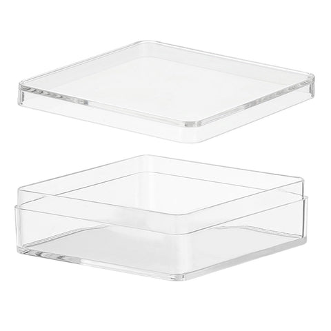 PATIKIL Acrylic Box with Lid 2.36" x 2.36" x 0.79", Clear Acrylic Display Boxes Plastic Square Cube Containers Storage Organizer for Candy Tiny