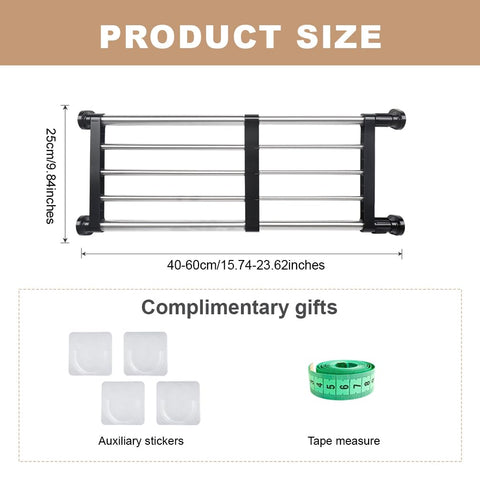Hershii Expandable Closet Tension Shelf Rod Adjustable Metal Storage Rack Cabinet Organizer DIY Divider Separator Shelves for Wardrobe Cupboard
