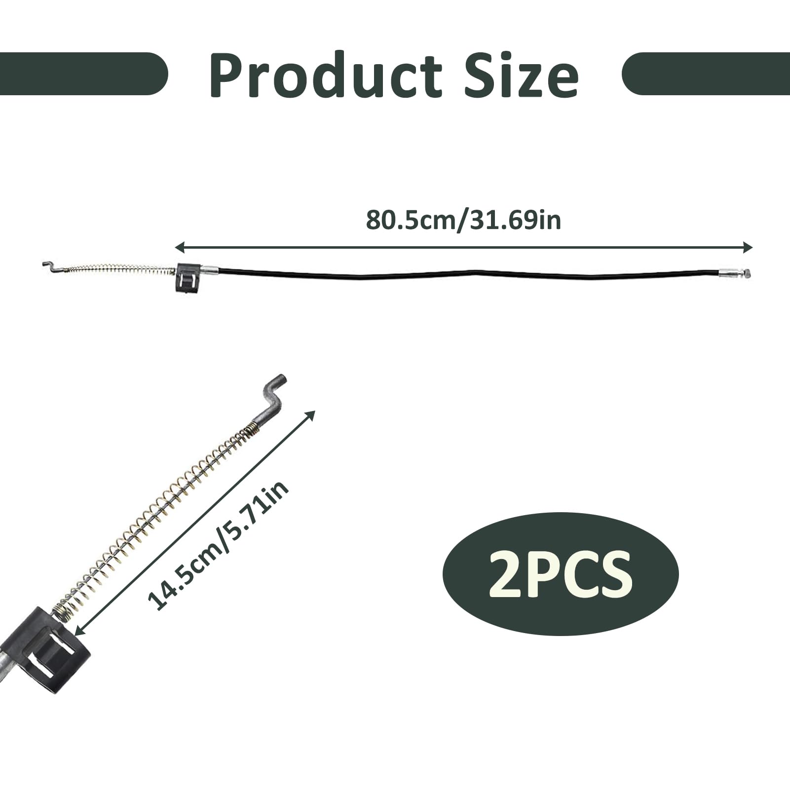 2 Pcs Replacement Recliner Chair Cable, Sofa Recliner Handle Metal Cable, Universal Fit with Spring Hook, Compatible with Massage Chairs