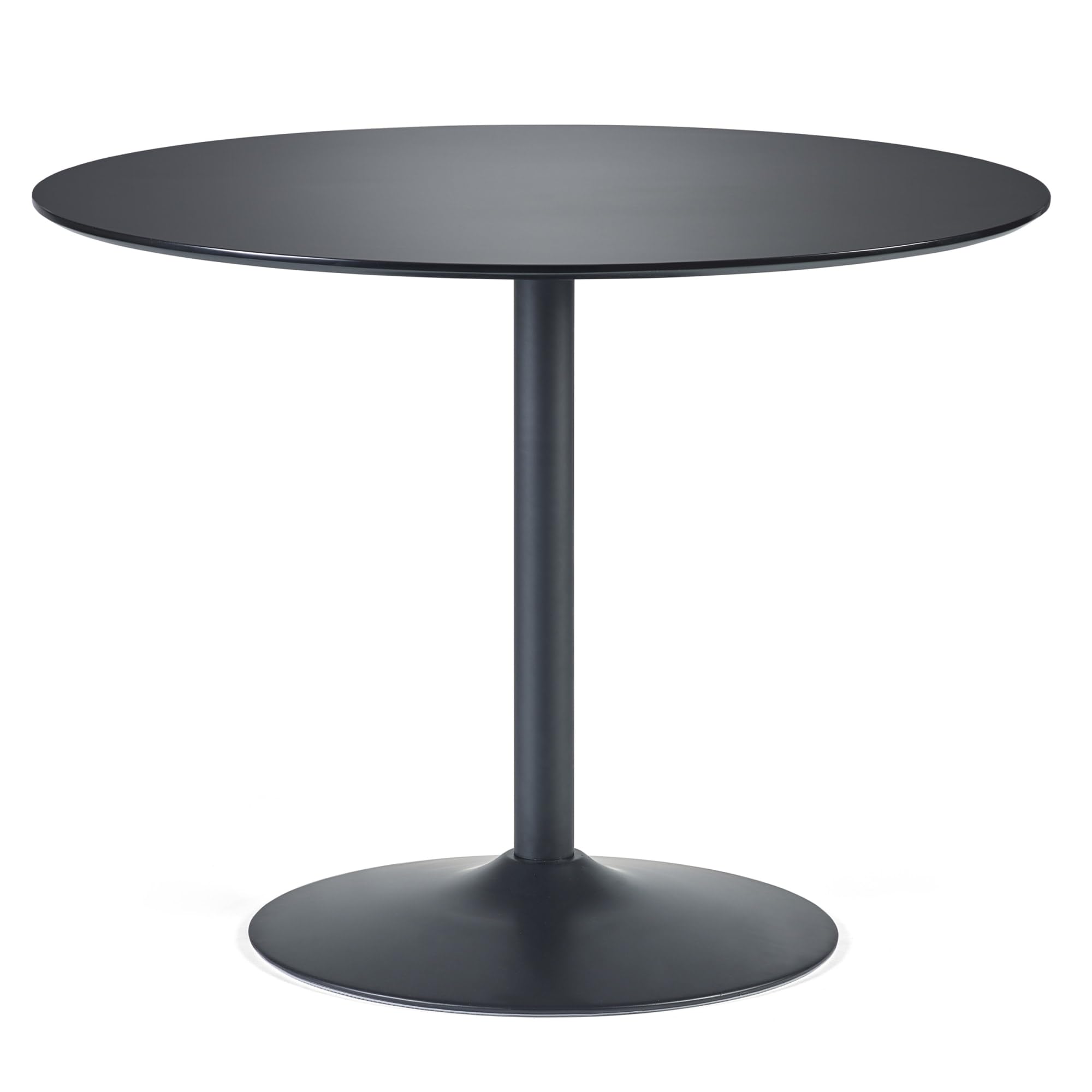 Julian Bowen Nero 100cm Round Table for 4, Black - H75 x W100 x D100cm