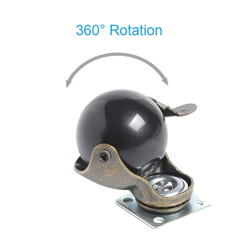 4 Pack, Youngine Antique Ball Caster Wheels Ball Swivel Plate Caster with 360°Rotation for Furniture Ottoman Sofa Cabinets Wheelchairs (2inch)