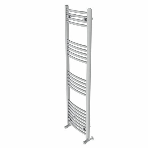Warmehaus Curved Bathroom Heated Towel Rail Warmer 1400x400mm Chrome