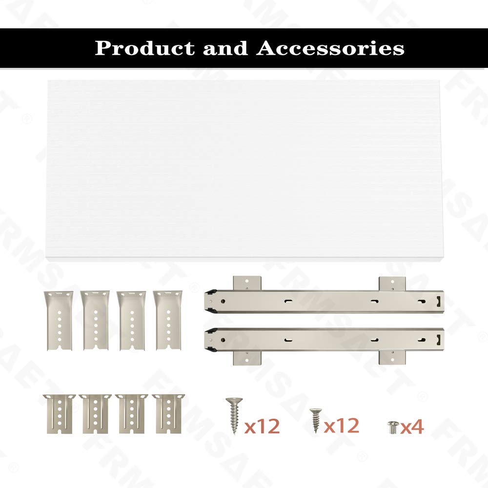 FRMSAET Under Desk 20/24/30 inch Keyboard Drawer Platform(20 inch, White)