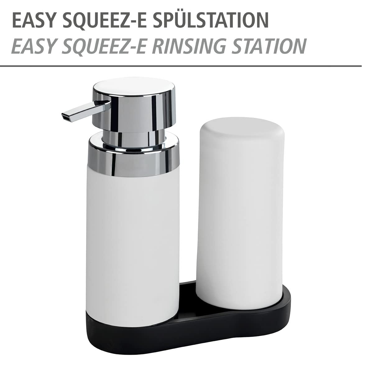 WENKO Washing Station, Silicone, White, 15 x 18 x 7 cm