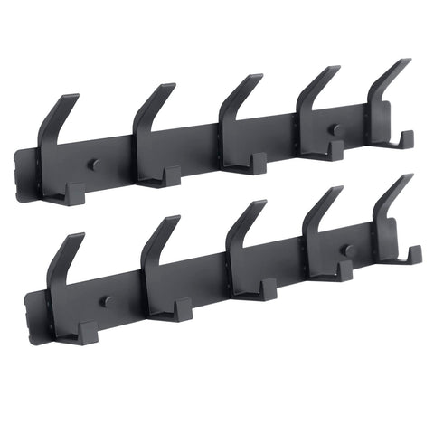 Coat Rack Wall Mounted,5 Coat Hooks for Hanging Coats,Heavy Duty Metal Double Hook Rack Hook Rail,Coat Rack with Hooks,Wall Mount Coat Hanger for Hat