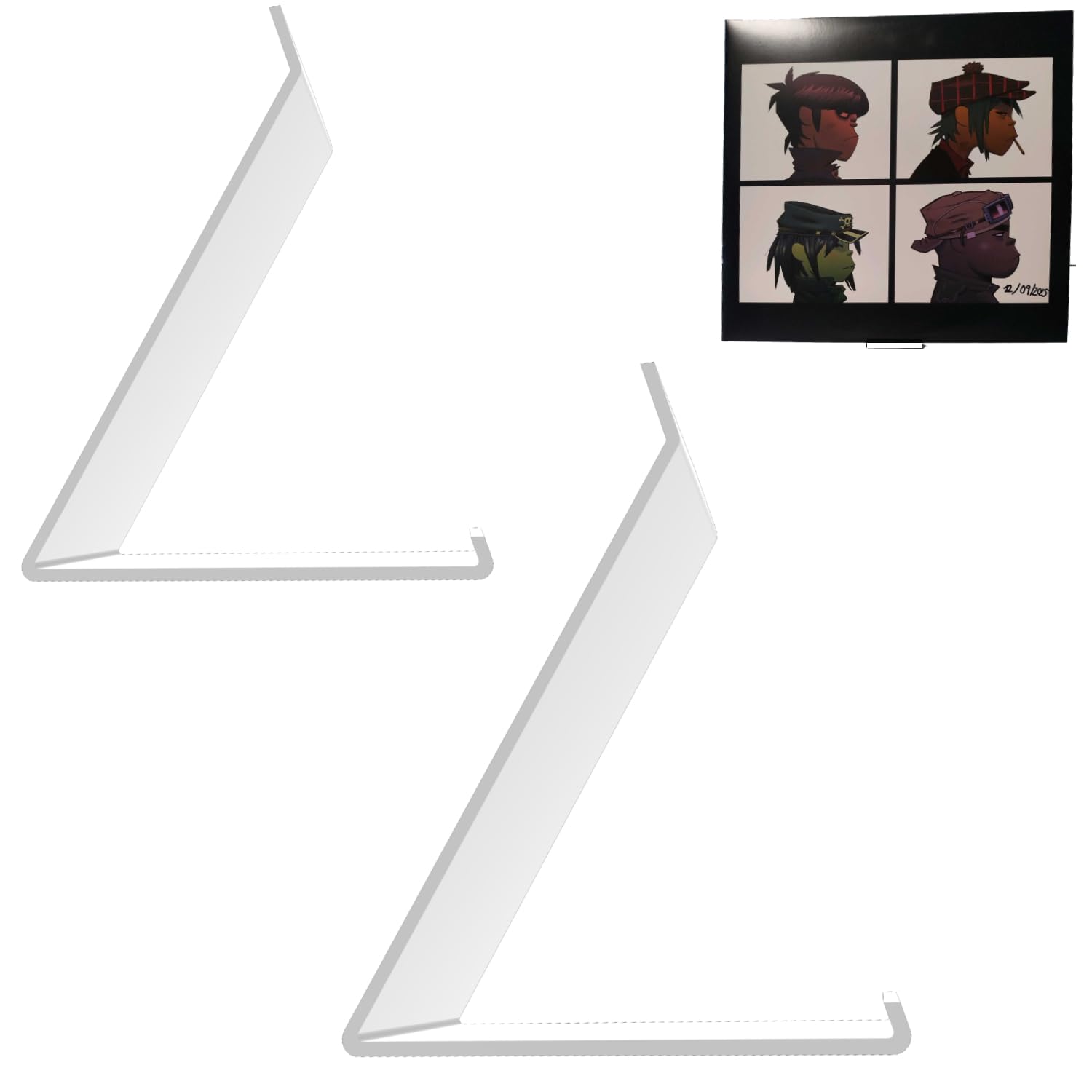 Print It Uk Now Playing Vinyl Record Stand Display Holder (2 Pack - White)