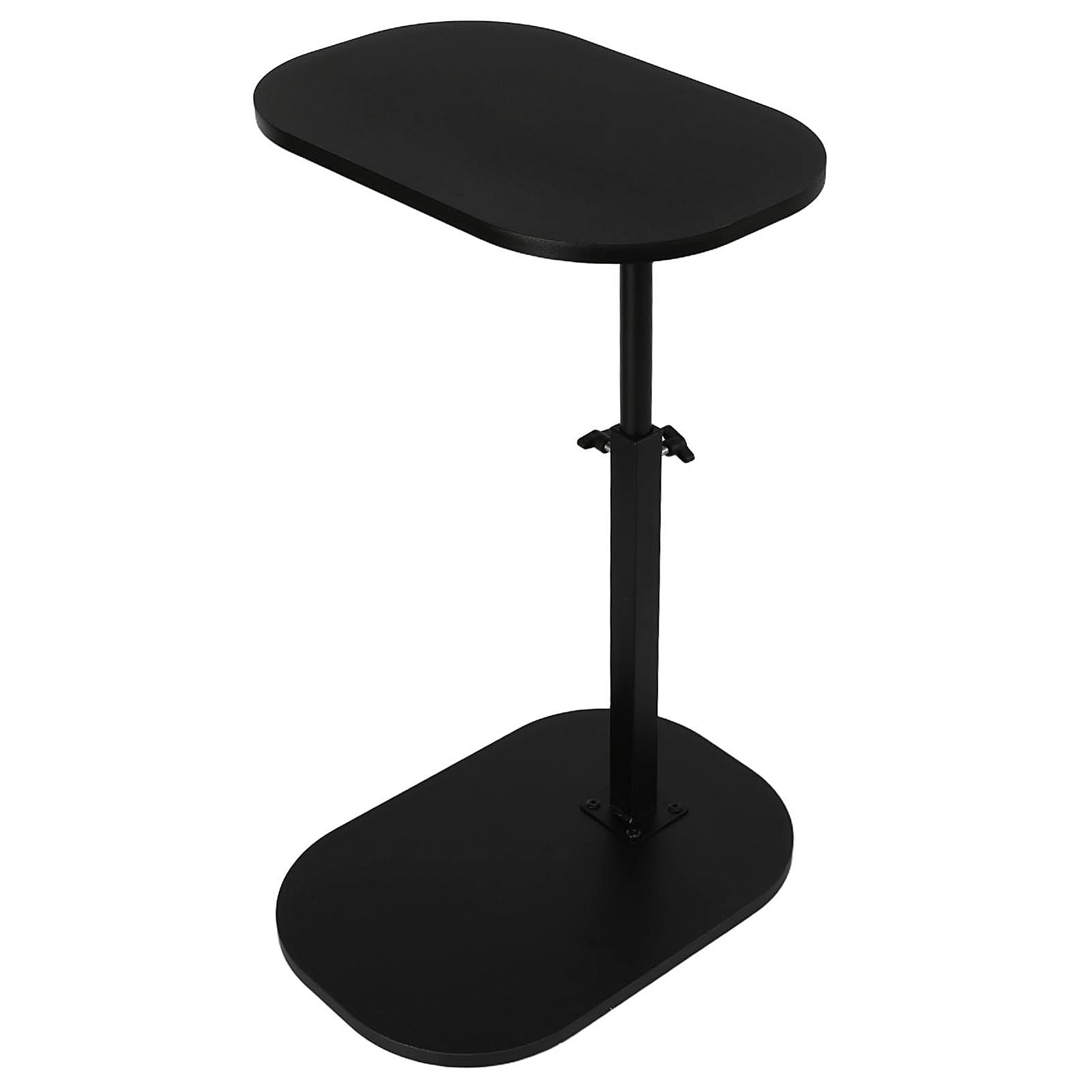 XUDREZ Adjustable C Shaped Side Table, 360°Swivel End Table, Living Sofa Table, Modern Small Coffee Table for Bed/Bathtub (Black-Black)