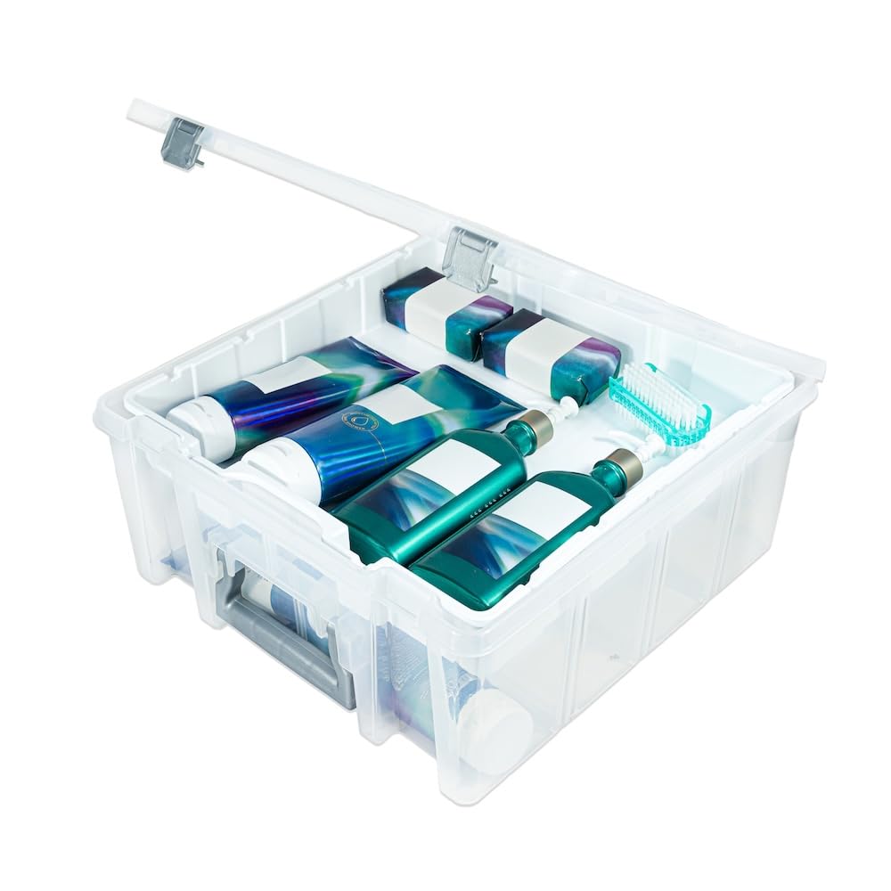 ArtBin AB Designs 6899ABD Super Satchel Double Deep with Lift-Out Tray and Removable Dividers, Stackable Home Storage Organization Container
