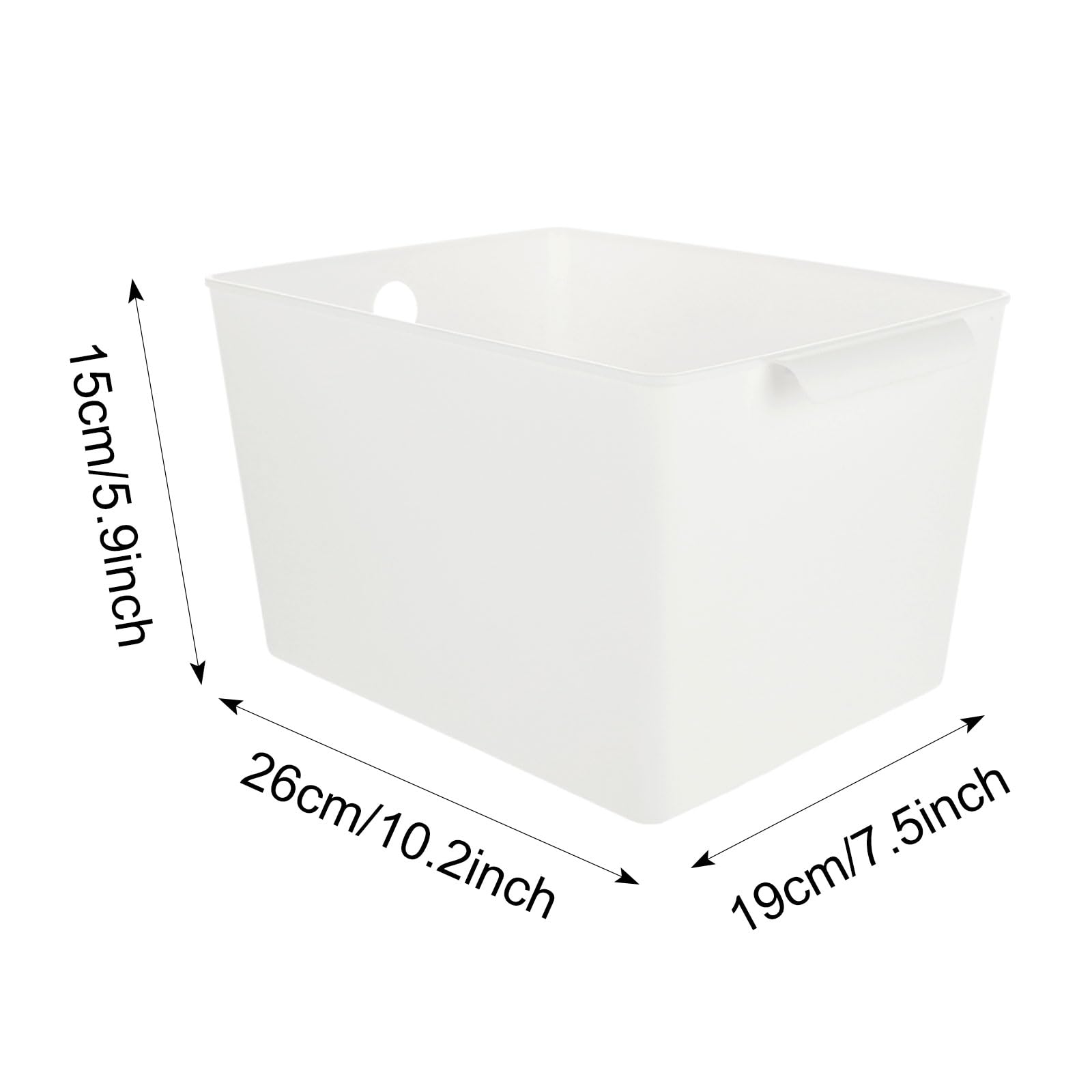 ASelected 4Pcs Plastic Storage Boxes With Handle White Box 26X19X15Cm Cupboard Storage Boxes Plastic Storage Basket Kitchen Cupboard Home And