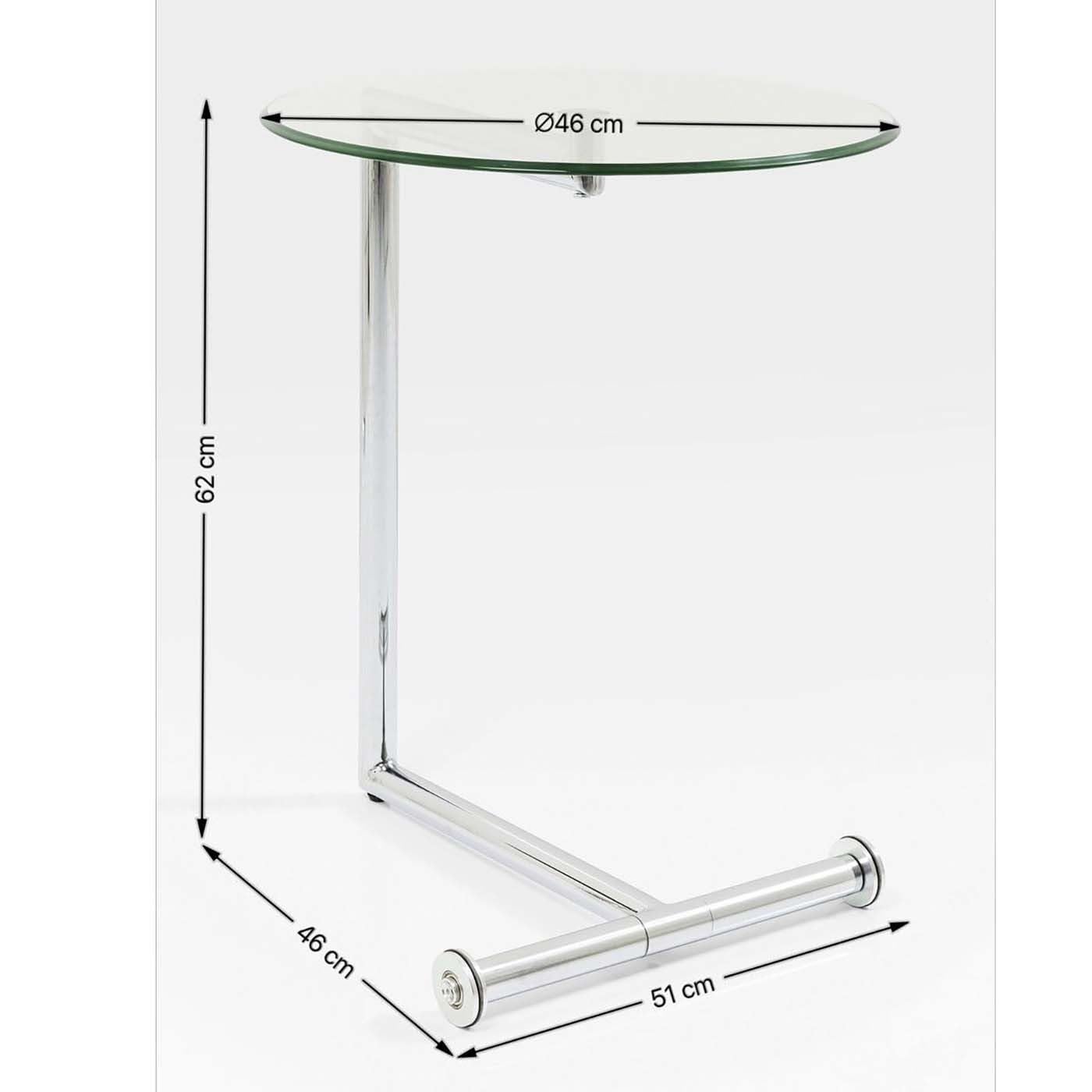 KARE Design Side Buffet Easy Living Black, 46 cm Diameter, Modern, Stainless Steel, Glass, Round Living Room Buffet, Bedside Buffet, Coffee Buffet
