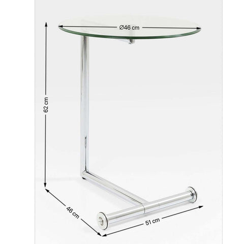 KARE Design Side Buffet Easy Living Black, 46 cm Diameter, Modern, Stainless Steel, Glass, Round Living Room Buffet, Bedside Buffet, Coffee Buffet