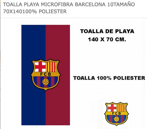 JYC CREATIVE - Highly Absorbent Sports Towel (70x140 cm - Quick-Dry Microfiber, for Barcelona Fans)