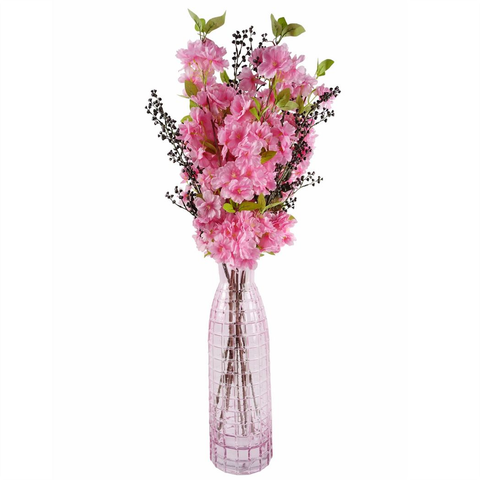 Pack of 6 x 100cm Pink Artificial Blossom Stem