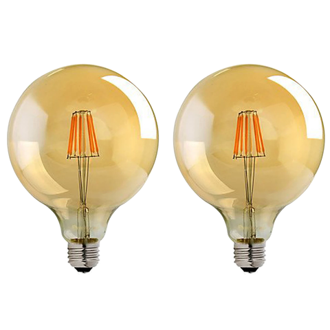 2 Pack E27 LED Edison Dimmable Vintage Amber Glass Warm white 2700K Light Bulbs