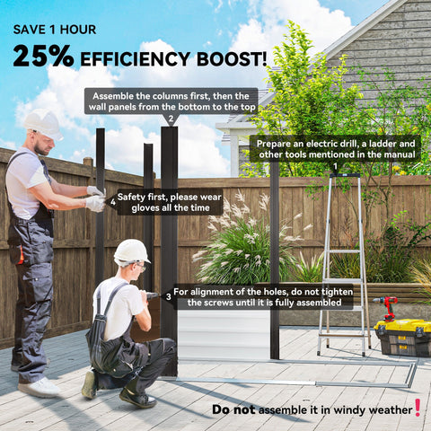 Outsunny 6.2 x 4.3ft Garden Metal Shed with Vent for Garden, Patio, Oak