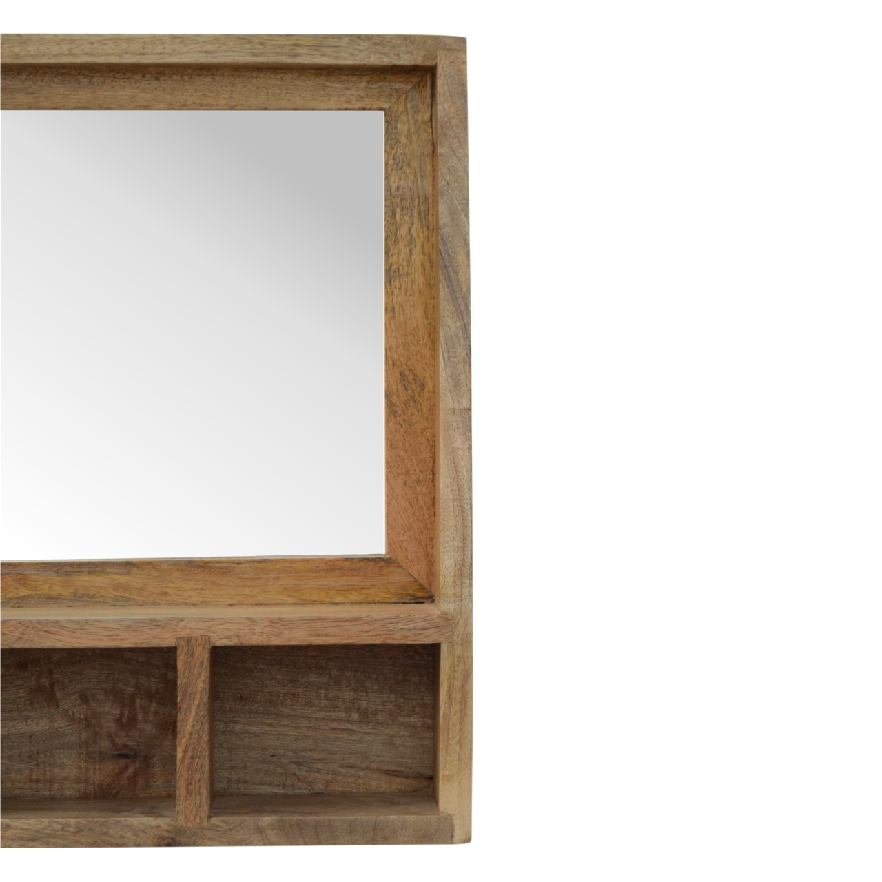 Artisan Furniture Solid Wood 5 Slot Floating Unit with Mirror, Beige