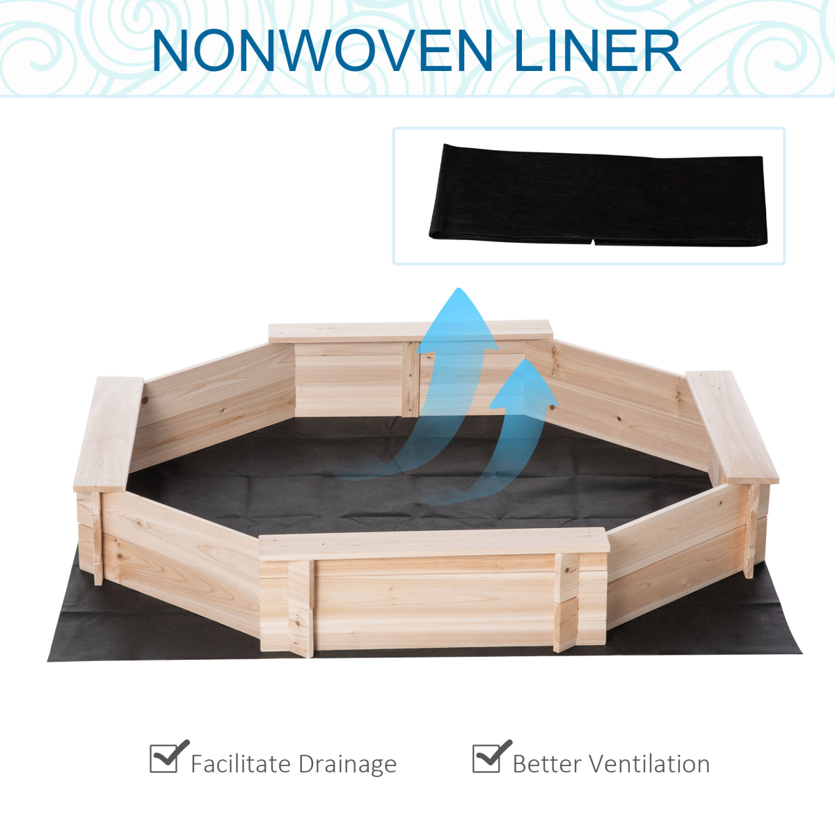Kids Wooden Sand Pit Children Sandbox with Cover Outdoor Playset Outsunny