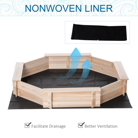 Kids Wooden Sand Pit Children Sandbox with Cover Outdoor Playset Outsunny