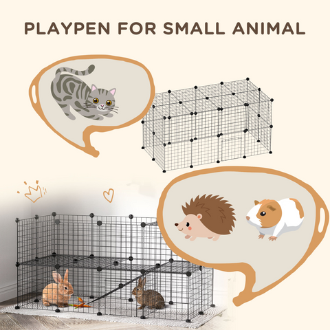 Small Animals Cage DIY 36 Panels Pet Playpen, for Rabbit Guinea Pig Chinchilla