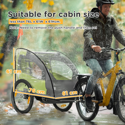 HOMCOM Baby Bike Trailer Cover, Bicycle Trailer Storage Cover Anti Dust Rain