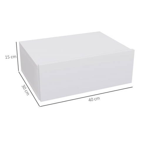 HOMCOM Floating Bedside Table, Wall-Mounted Side Table for Bedroom, White