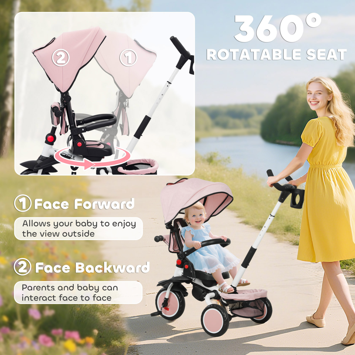 Kids Trike with Adjustable Backrest