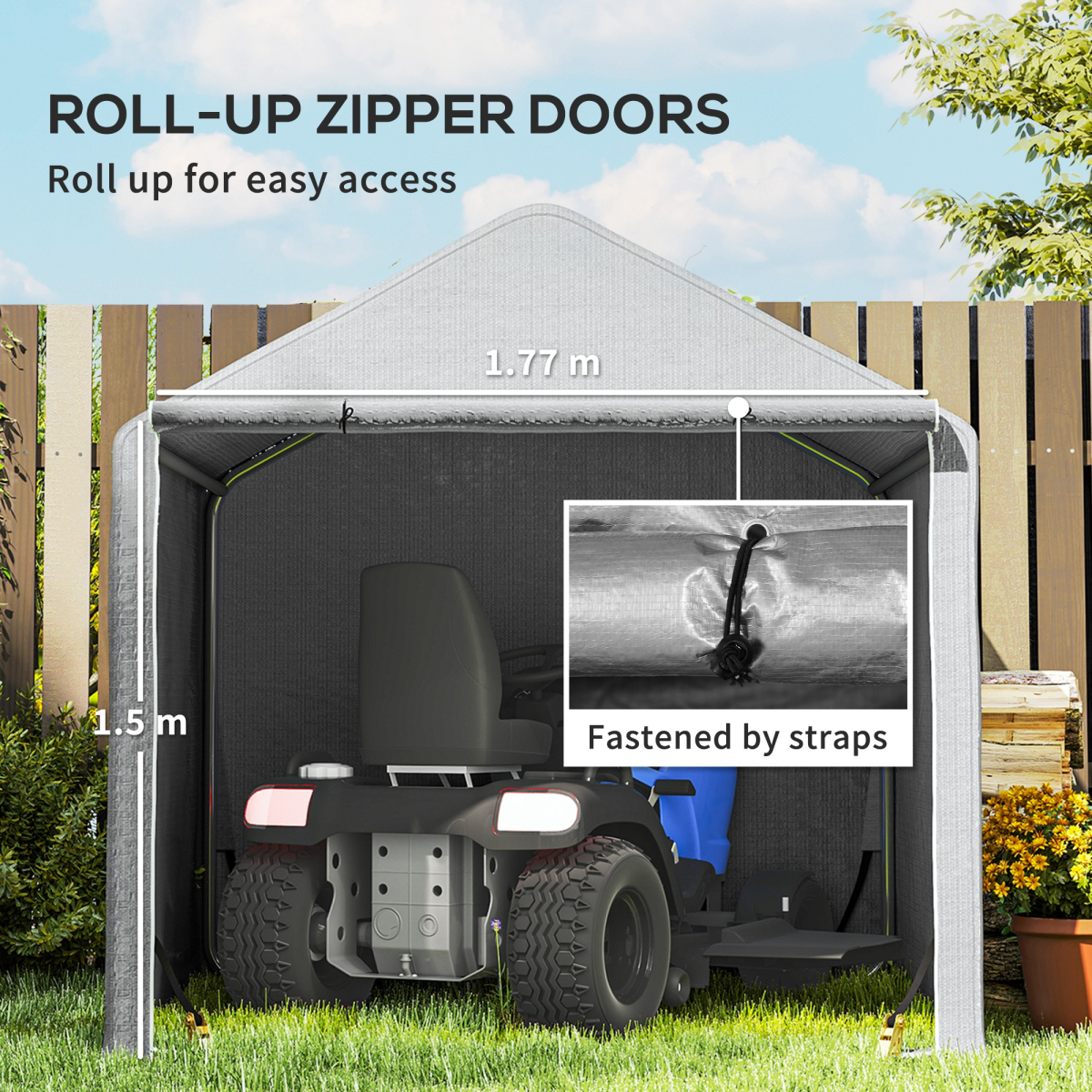 Outsunny 6.5' x 6.5' x 6.5' Temporary Garden Shed Storage Tent, Grey