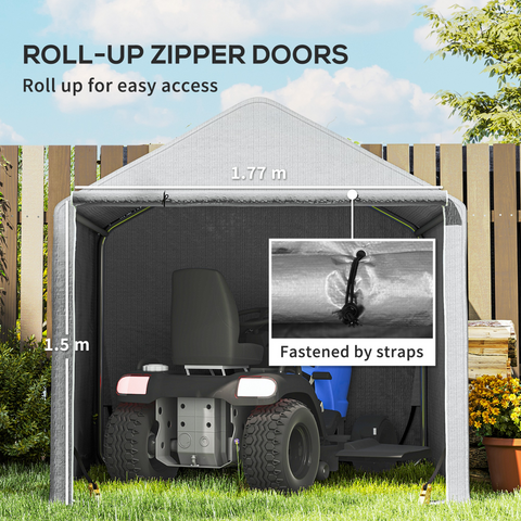 Outsunny 6.5' x 6.5' x 6.5' Temporary Garden Shed Storage Tent, Grey