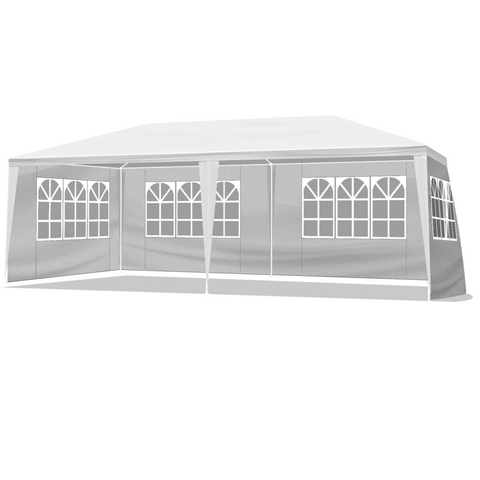 10'x20' Outdoor Party Tent with 6 Removable Sidewalls, Waterproof Canopy Patio Wedding Gazebo, White