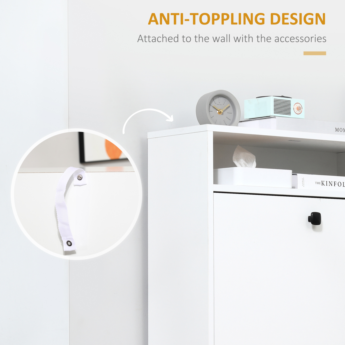 Shoe Storage Cabinet Footwear Organiser Space-saving  3 Drawers -White