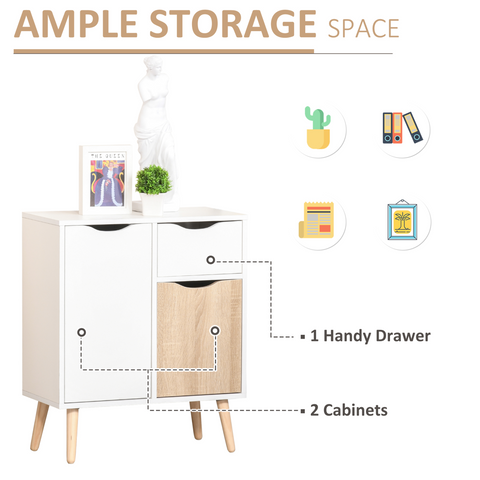 Floor Cabinet Storage Cupboard Sideboard with Drawer for Bedroom, Living Room