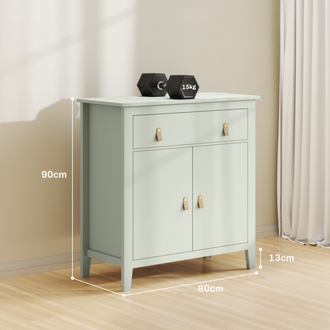 HOMCOM Sideboard with Drawer, Adjustable Shelf for Living Room, Light Green